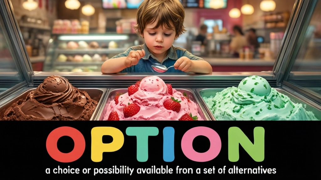 English Illustration for option